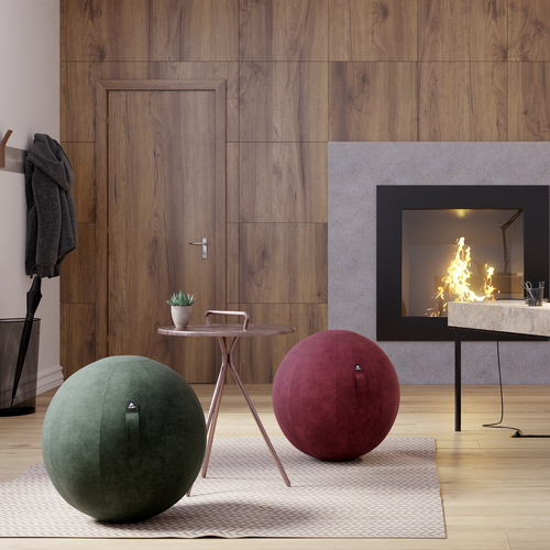 Swiss Ball Velours Rouge