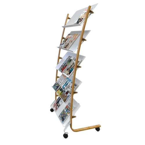 Présentoir Mobile Grand Modele Sur Roulettes En Bois