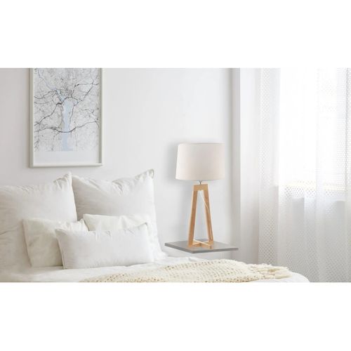 Lampe À Poser En Bois Naturel - L 24 X P 24 H 68 Cm - Bois