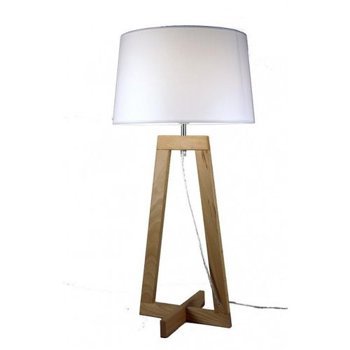 Lampe À Poser En Bois Naturel - L 24 X P 24 H 68 Cm - Bois