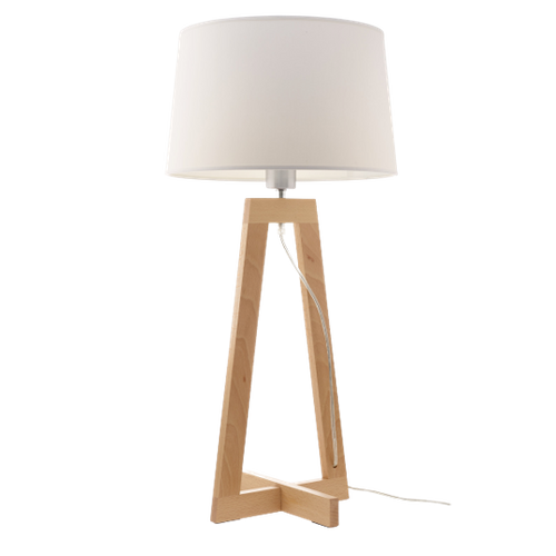 Lampe À Poser En Bois Naturel - L 24 X P 24 H 68 Cm - Bois