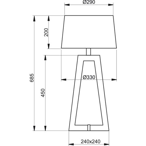 Lampe À Poser En Bois Naturel - L 24 X P 24 H 68 Cm - Bois