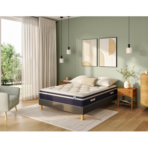 Sommier gris 140x190 cm SIMMONS DECO VELOUR