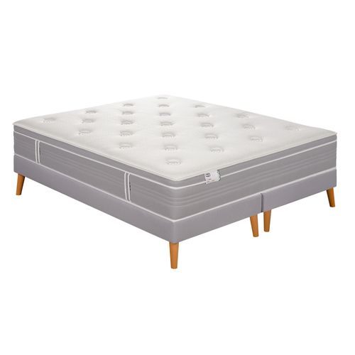 Ensemble L'ELEGANT 200x200 cm Matelas Ressort Ensachés H30cm, Ferme, 2 Sommiers