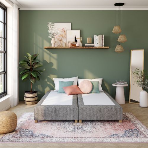 Sommier gris 2x80x200 cm SIMMONS ETOFFE