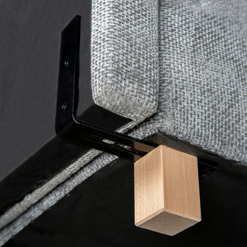 Tête de lit grise L.140 cm SIMMONS ETOFFE