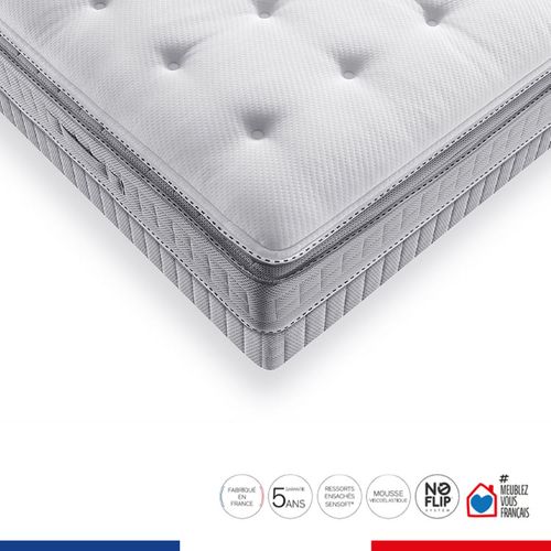 Matelas Ressort ensachés 140x190cm EXTENSION Ferme, H29 +  2 Oreillers + couette