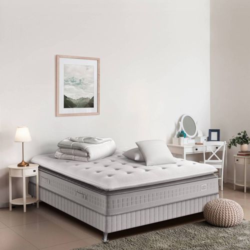 Matelas Ressort ensachés 140x200cm EXTENSION Ferme, H29 +  2 Oreillers + couette