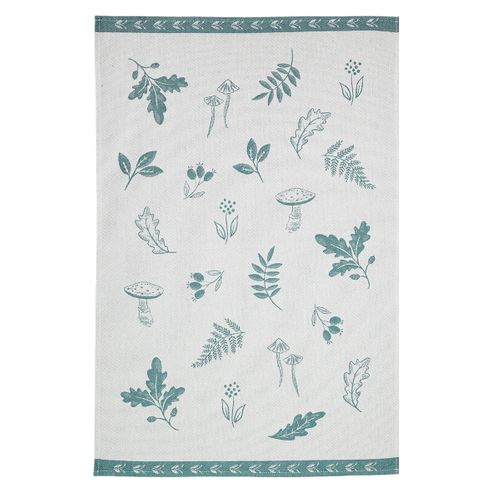 Torchon Imprimé En Coton Bleu 50x75cm