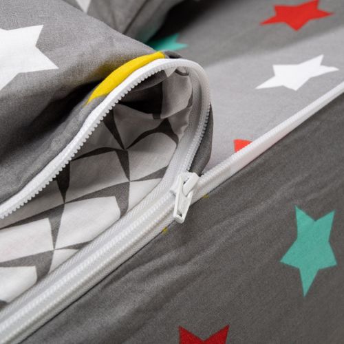 Caradou® Parure De Lit Enfant 90x190cm Avec Couette Motif Étoiles Stars