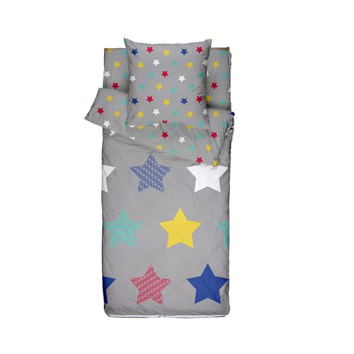 Caradou® Parure De Lit Enfant 90x190cm Avec Couette Motif Étoiles Stars