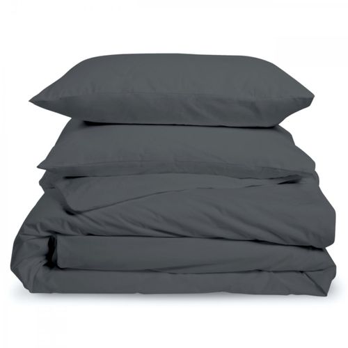 Parure 140x200cm 1 Personne Percale - Anthracite