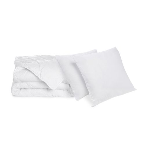 Pack Couette Chaude 240x260cm + 2 Oreillers Moelleux 60x60cm Lavable à 95°c