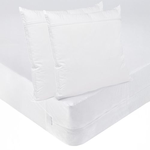 Pack Anti-punaises De Lit Protège-matelas 140x190cm + 2 Protège Oreillers 63x63cm Imperméables
