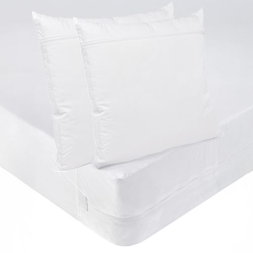 Pack Anti-punaises De Lit Protège-matelas 160x200cm + 2 Protège Oreillers 63x63cm Imperméables