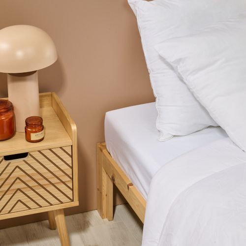 Drap Housse Uni 160x200cm Percale Blanc