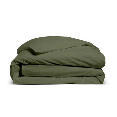 Housse De Couette Unie 140x200cm Percale Kaki