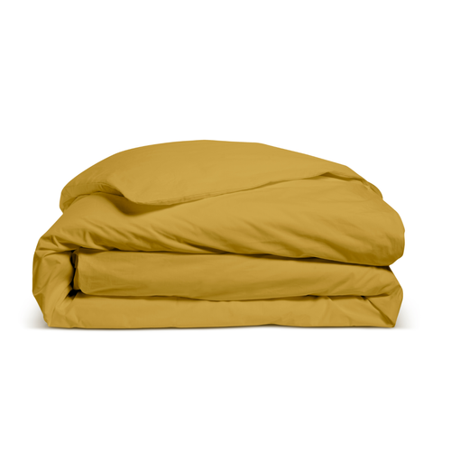 Housse De Couette Unie 240x260cm Percale Moutarde