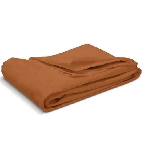 Drap Housse Uni 140x190cm Percale Terracotta