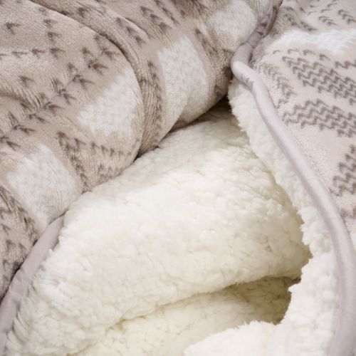 Couette Imprimée Sherpa Polaire Chaude 240x260cm Chalet