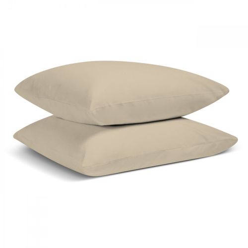 Lot De 2 Taies D'oreiller Unies 50x75cm Percale Lin