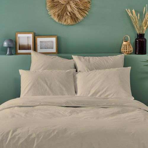 Lot De 2 Taies D'oreiller Unies 50x75cm Percale Lin