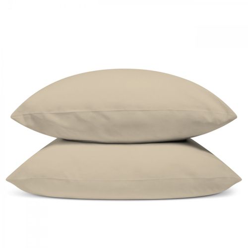 Lot De 2 Taies D'oreiller Unies 50x75cm Percale Lin