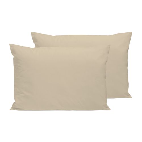 Lot De 2 Taies D'oreiller Unies 50x75cm Percale Lin