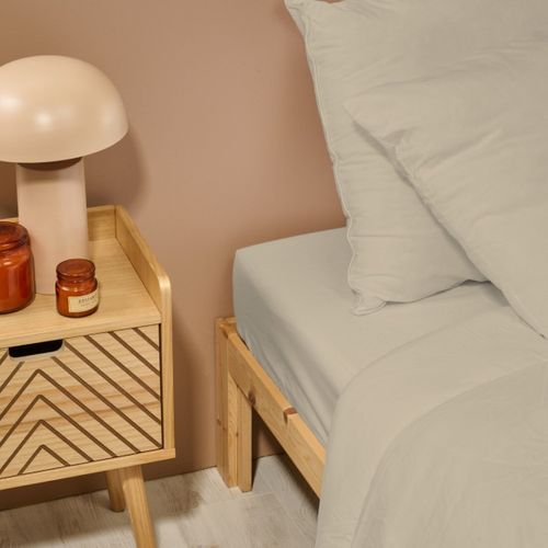 Drap Housse Uni 90x190cm Percale Lin