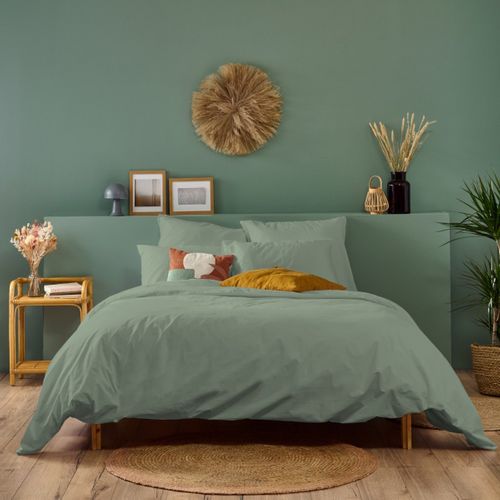 Housse De Couette Unie 240x260cm Percale Sauge