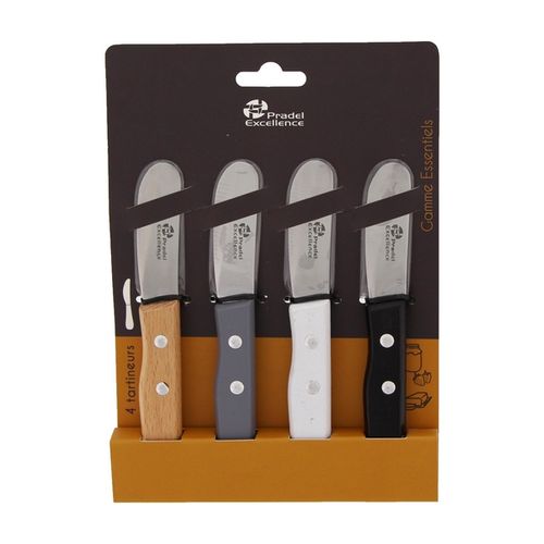 Lot 4 Tartineurs Manche Couleur En Bois Pradel PCot001002