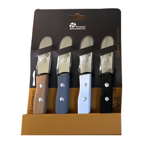 Lot 4 Tartineurs Manche Couleur En Bois Pradel PCot001002