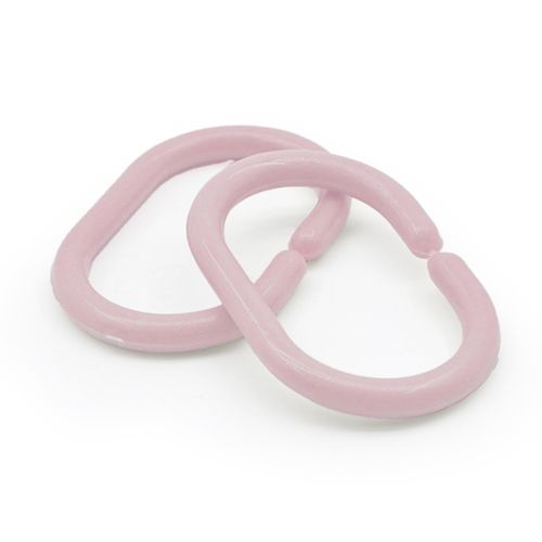 Anneaux De Rideau De Douche X12 En Plastique - 6x2 Cm - Rose
