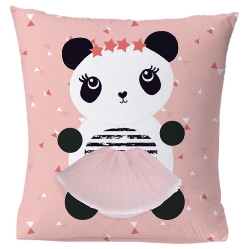 Coussin Enfant Imprimé Panda En Coton 40x40cm Pandi