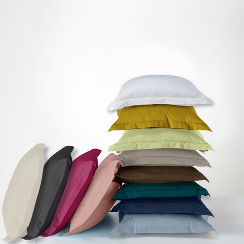 Housse De Couette En Coton 57 Fils Unie Vison 200x200cm