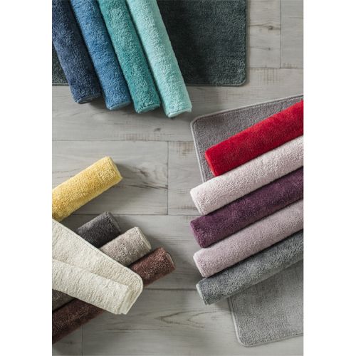 Tapis De Bain Uni En Polyester Noir 50x80cm