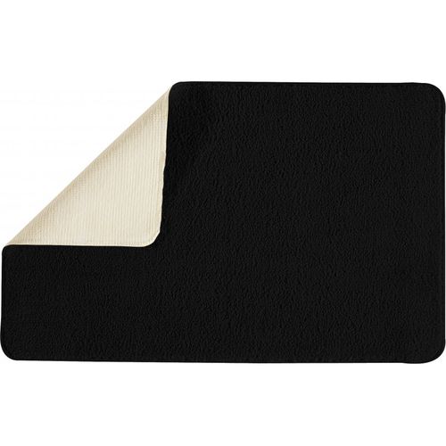 Tapis De Bain Uni En Polyester Noir 50x80cm