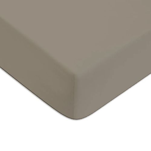 Drap Housse En Coton 57 Fils Uni Bonnet 25cm Vison 140x190cm