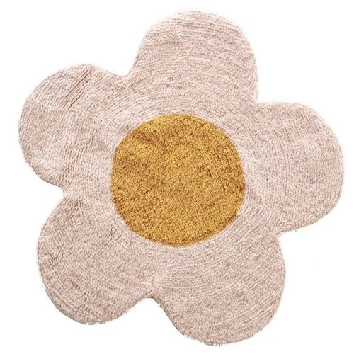 Tapis Marguerite Enfant En Coton Tufté 80x80cm