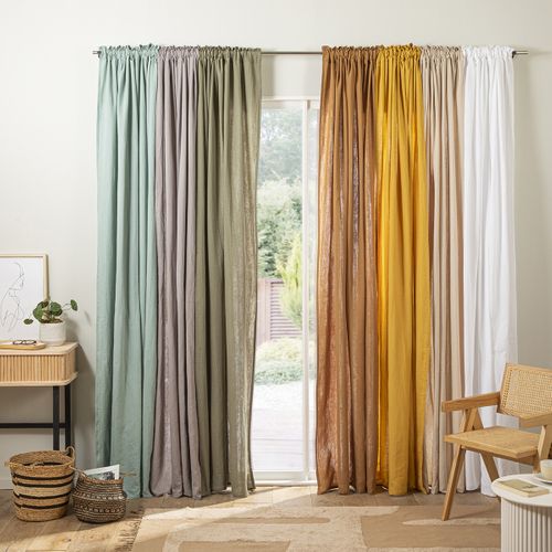 Rideau Uni En Gaze De Coton Pattes Cachées à L'unité 140x260cm Beige