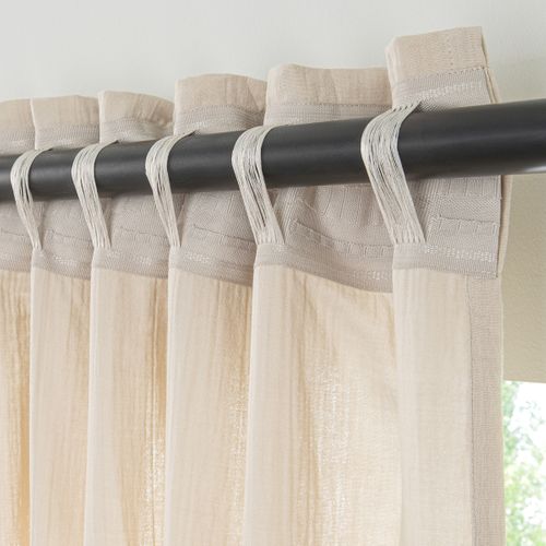 Rideau Uni En Gaze De Coton Pattes Cachées à L'unité 140x260cm Beige