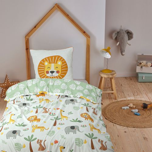 Parure De Lit Enfant Lion Réversible 140x200cm