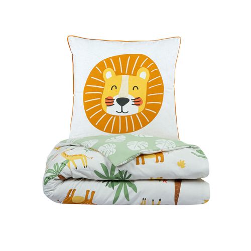 Parure De Lit Enfant Lion Réversible 140x200cm