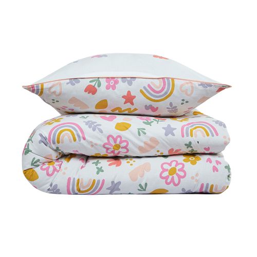 Parure De Lit Enfant Arc-en-ciel Réversible 140x200cm