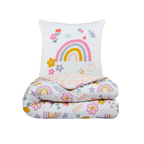 Parure De Lit Enfant Arc-en-ciel Réversible 140x200cm