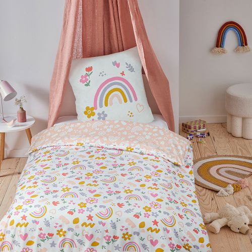 Parure De Lit Enfant Arc-en-ciel Réversible 140x200cm