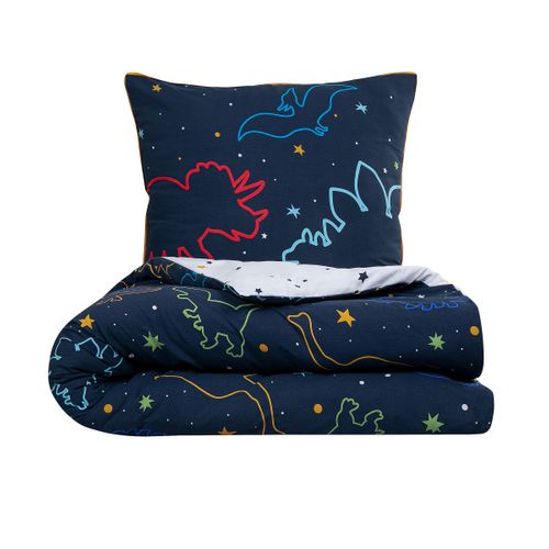 Parure De Lit Enfant Dinosaure Réversible 140x200cm