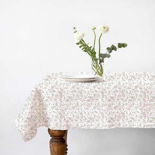 Nappe Carrée Anti-taches Déperlante Floral 140x140cm Verone