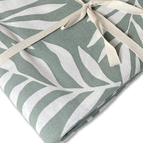 Lot Nappe Rectangle + 4 Serviettes De Table Déperlante Feuillage 140x240cm Vera