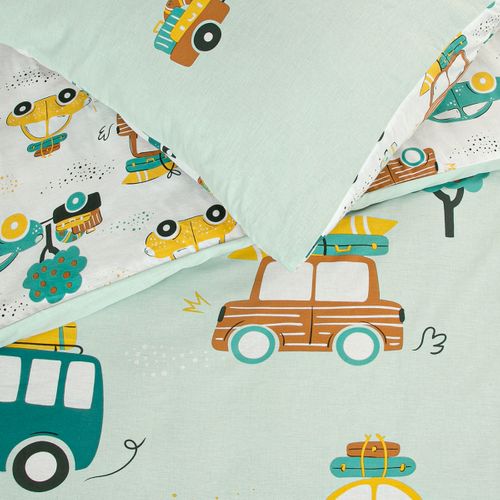 Parure De Lit Enfant Voiture Réversible 140x200cm